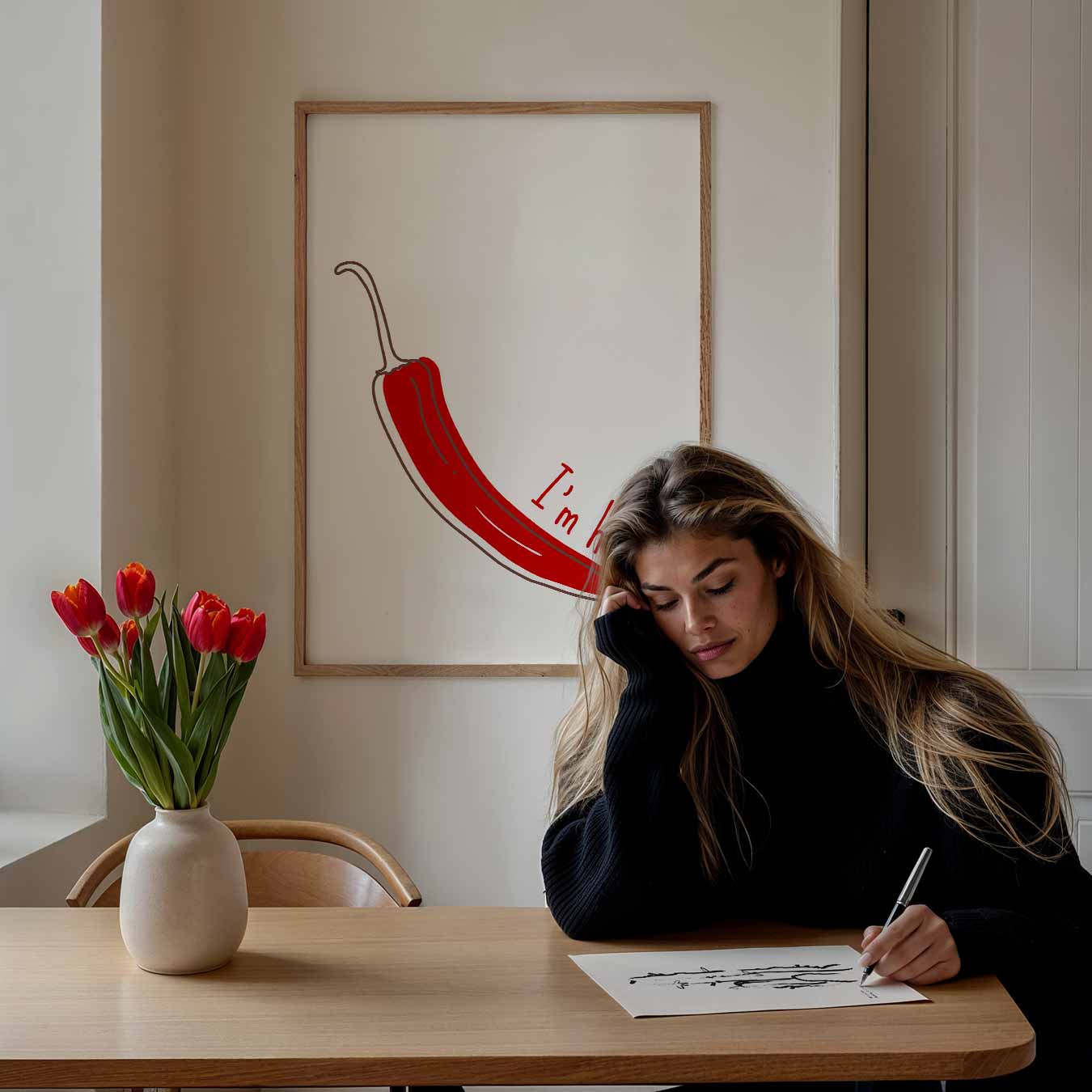 Pittige Chili Peper Poster-WallArtistic