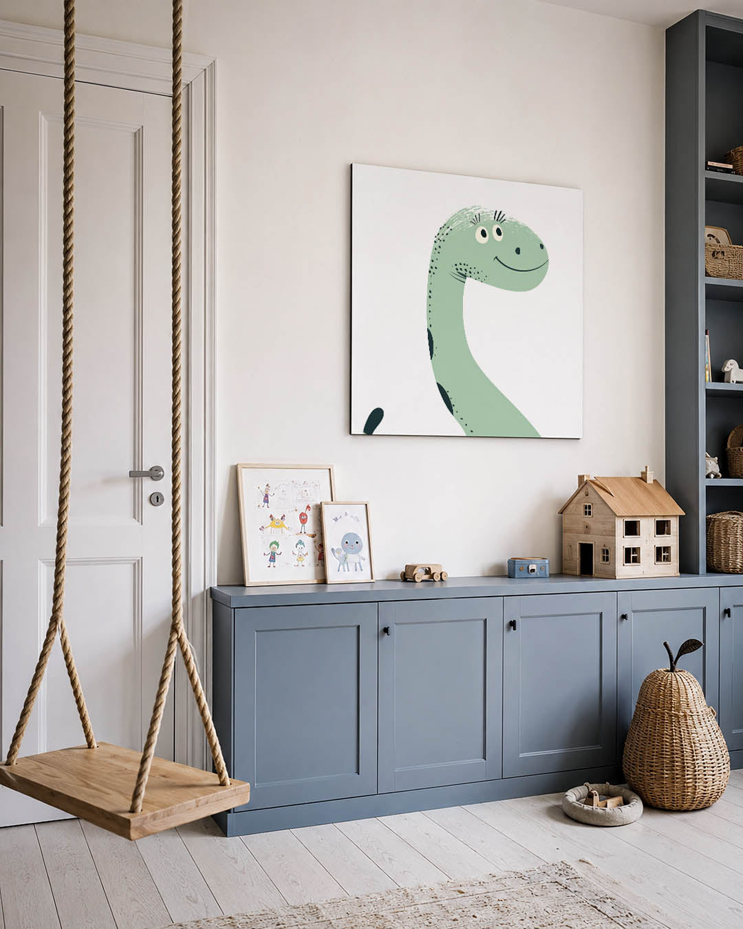 Vrolijke dinosaurus illustratie Kunstwerk