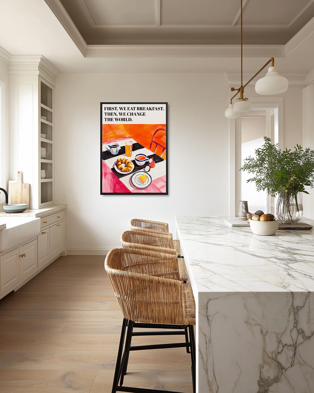 Kleurrijk ontbijt tafereel Kunstwerk