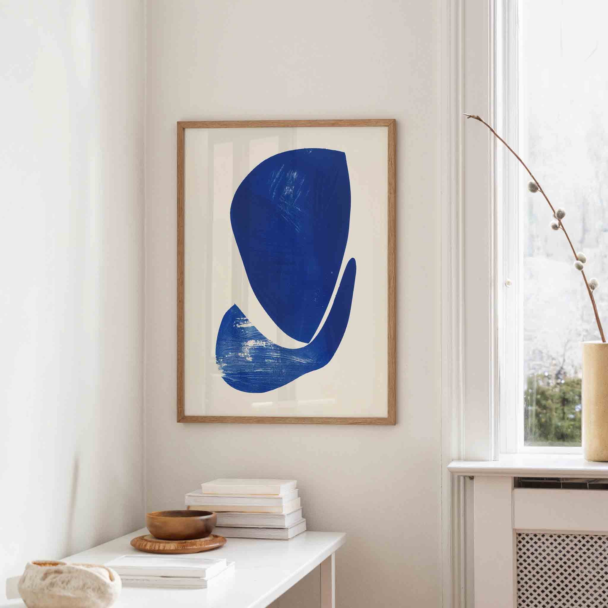 Abstracte blauwe vormen Poster