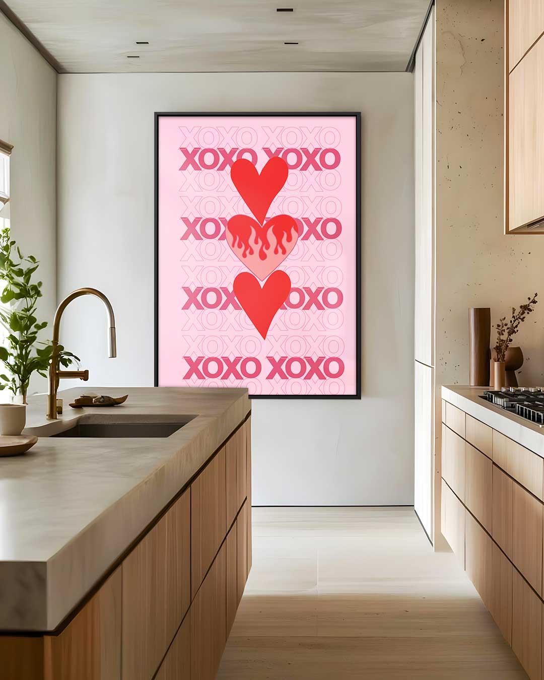 Vurige Harten Poster Kunstwerk-canvas-dibond-plexiglas-wanddecoratie-WallArtistic