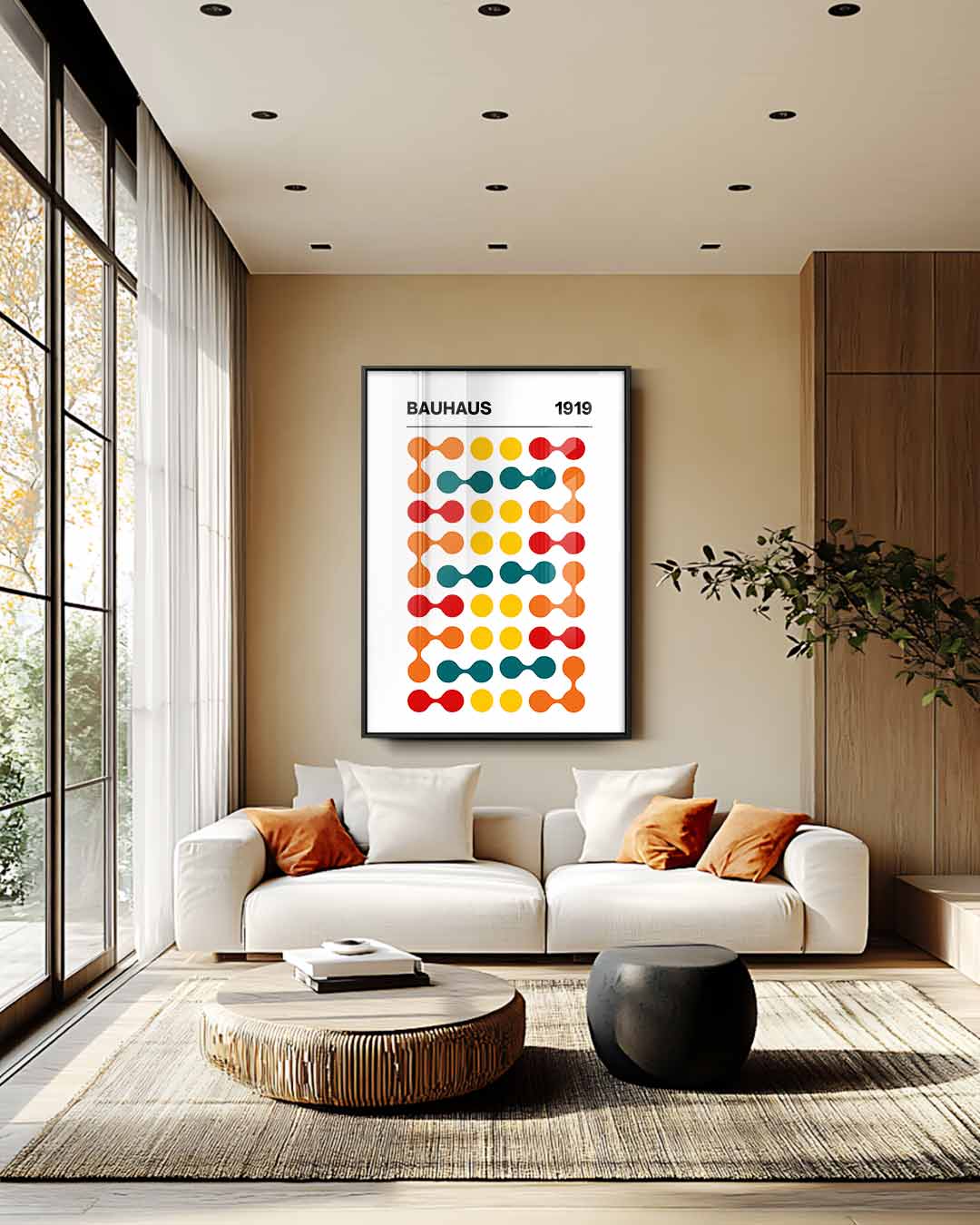 Bauhaus Geometrische Print Kunstwerk-canvas-dibond-plexiglas-wanddecoratie-WallArtistic