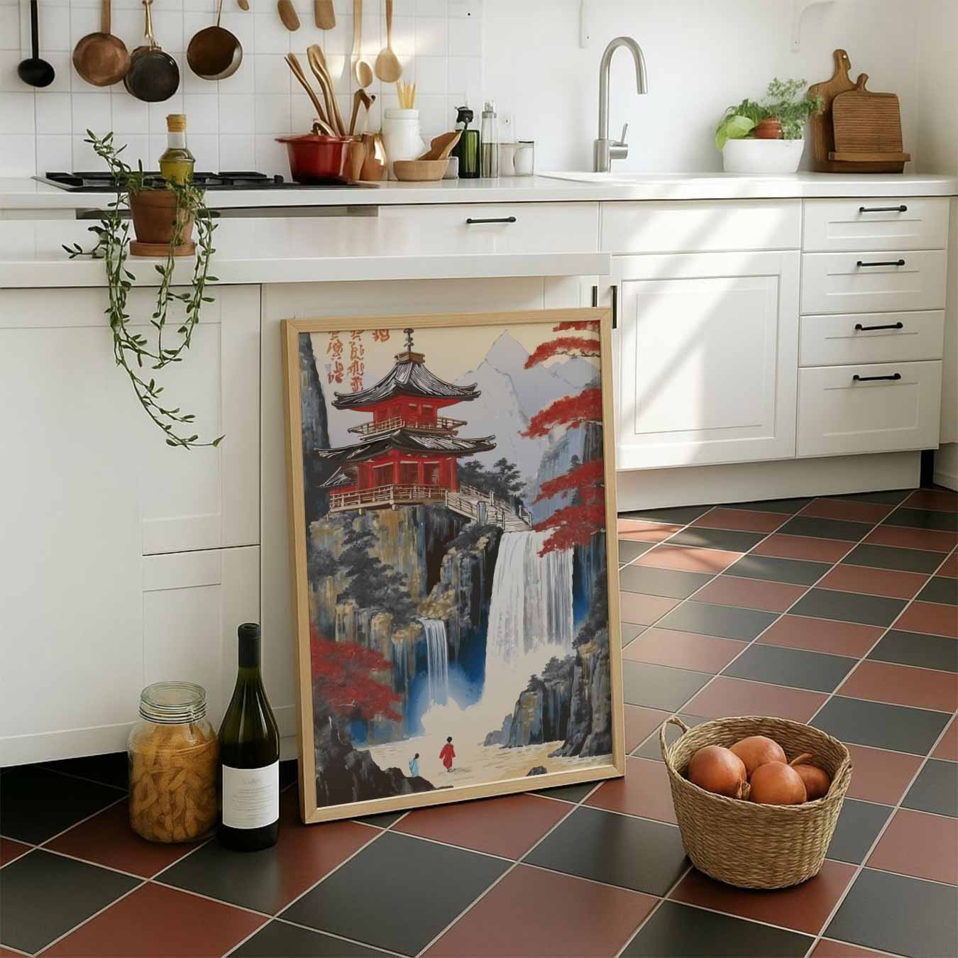 Sereen Japans Tempellandschap Poster