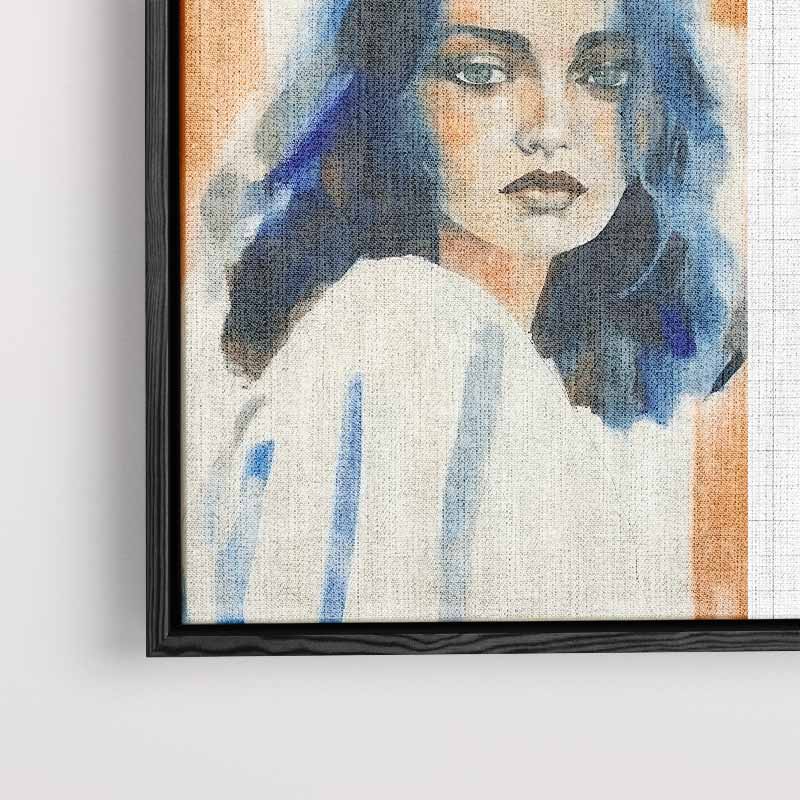 Dromerige Blik in Blauw Kunstwerk-canvas-dibond-plexiglas-wanddecoratie-WallArtistic