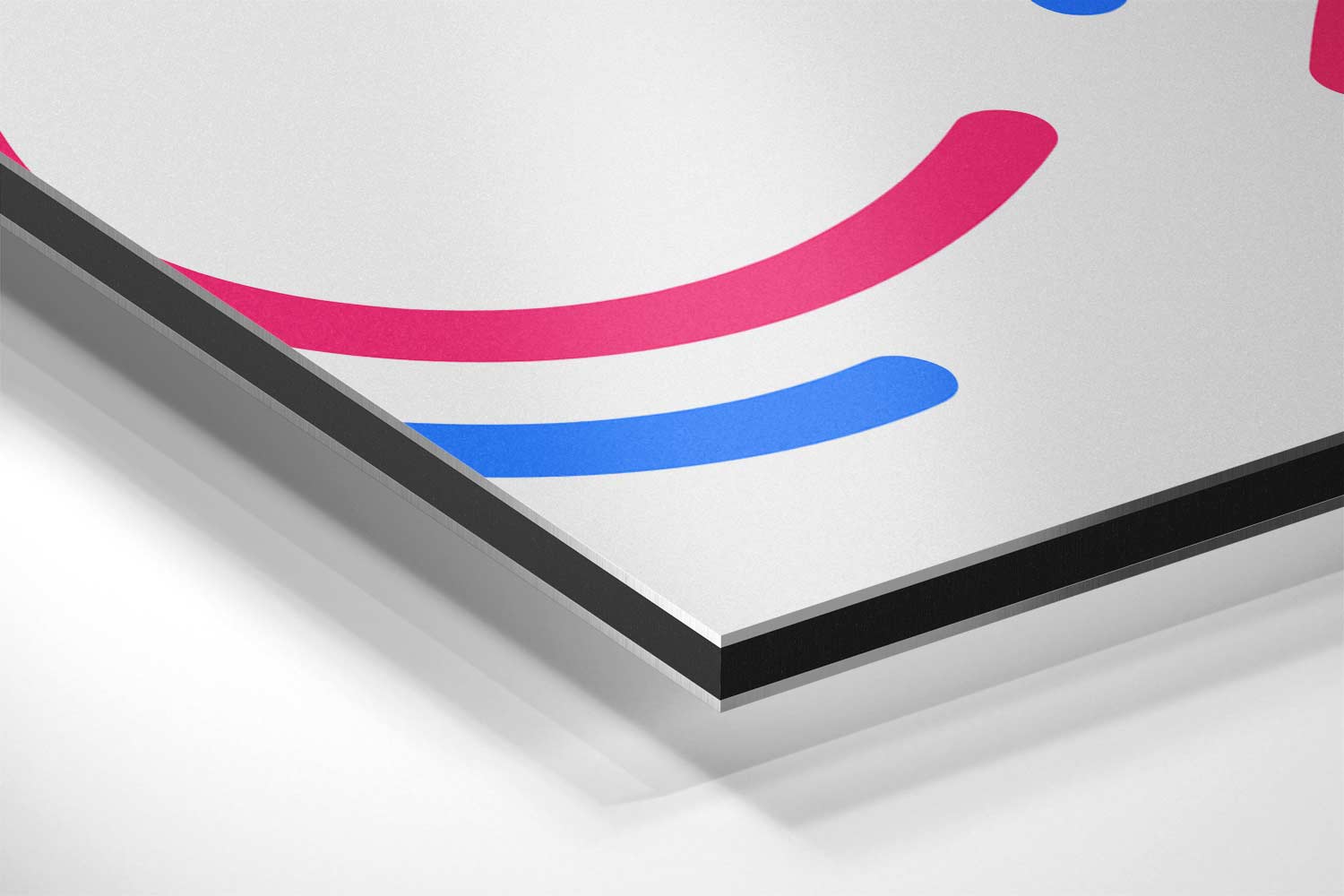 Vrolijke Krullen op Wit Kunstwerk-canvas-dibond-plexiglas-wanddecoratie-WallArtistic