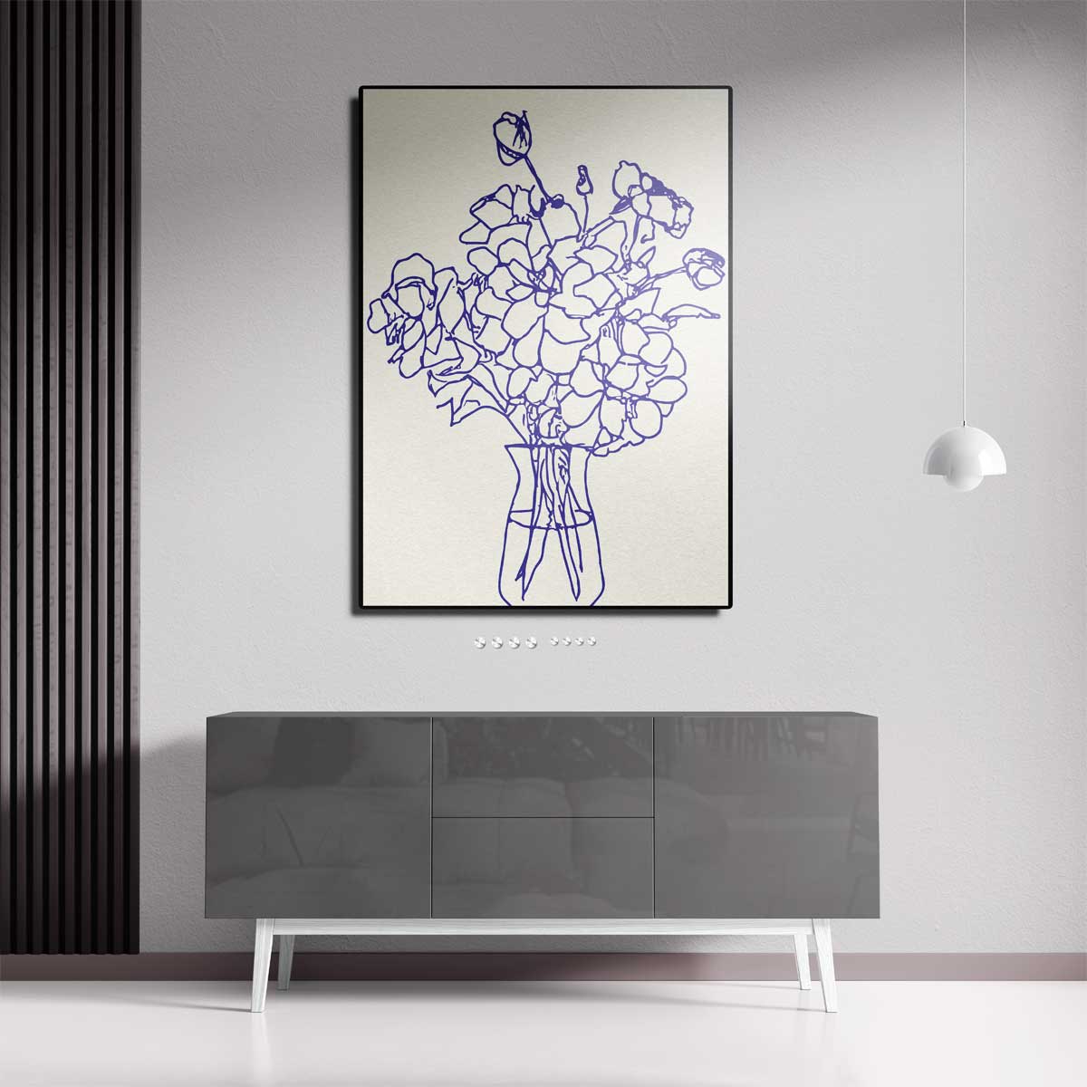 Handgetekende Bloemenpracht Kunstwerk-canvas-dibond-plexiglas-wanddecoratie-WallArtistic
