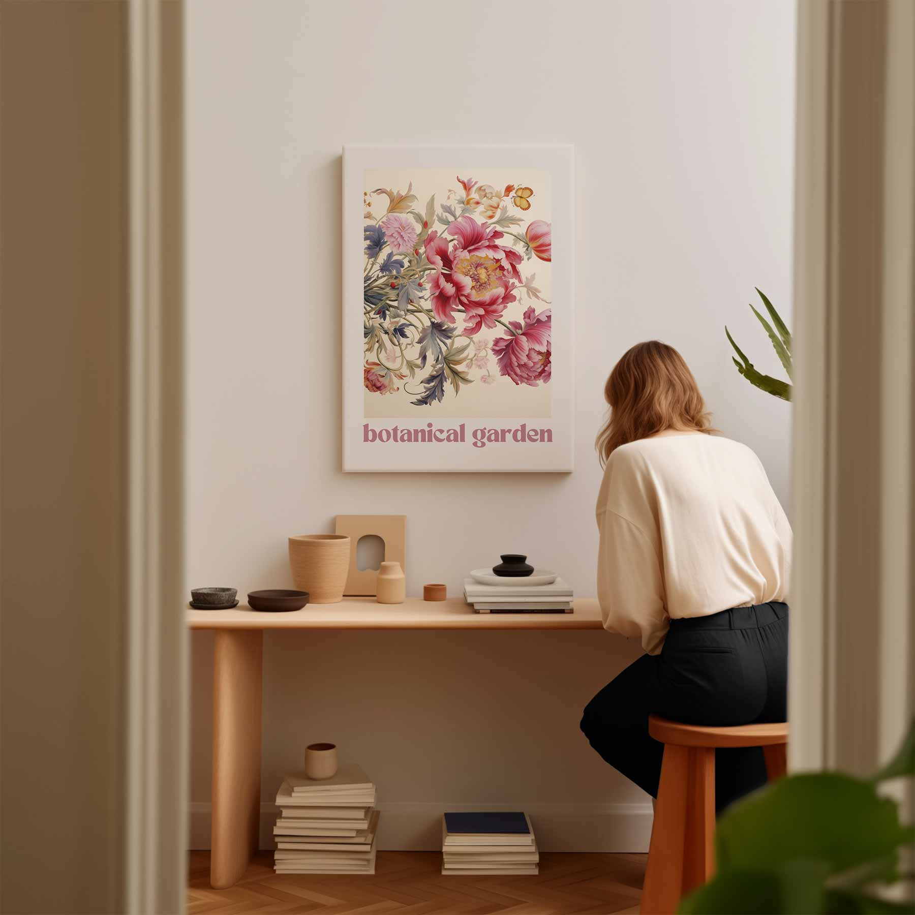 Kleurrijke Bloementuin Kunstwerk-canvas-dibond-plexiglas-wanddecoratie-WallArtistic