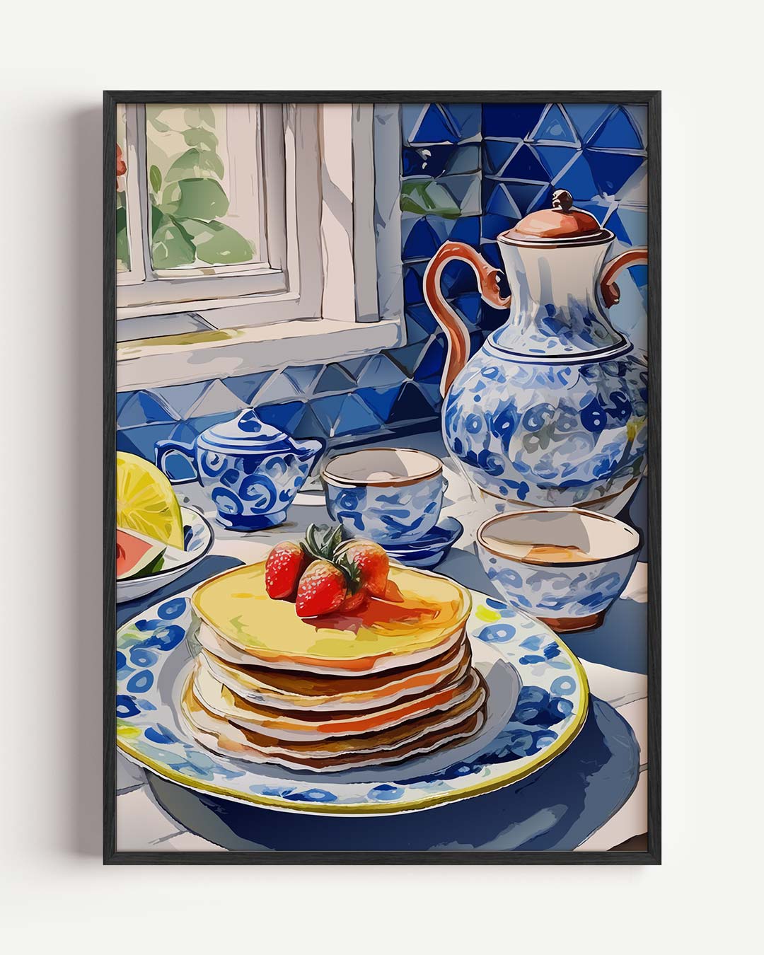 Ontbijt in Blauw Poster-WallArtistic