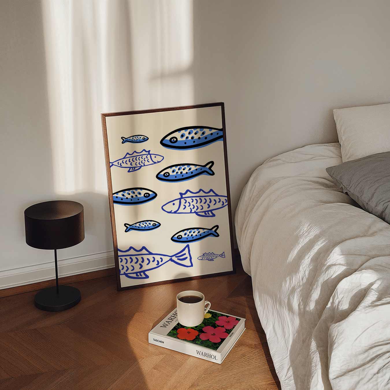 Speelse Vissen Illustratie Poster-WallArtistic