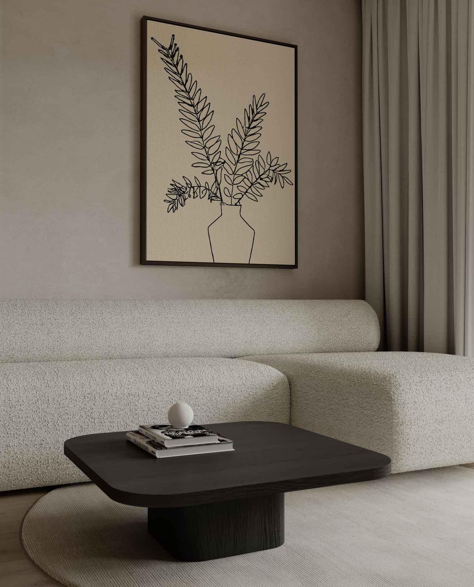 Simpele Botanische Sierlijkheid Kunstwerk-canvas-dibond-plexiglas-wanddecoratie-WallArtistic