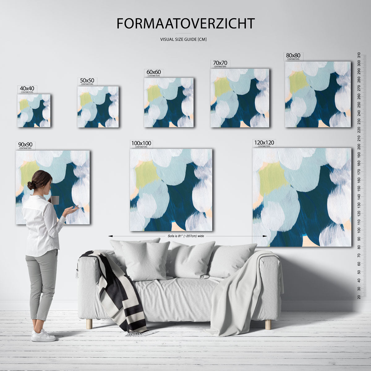 Abstracte penseelstreken Poster
