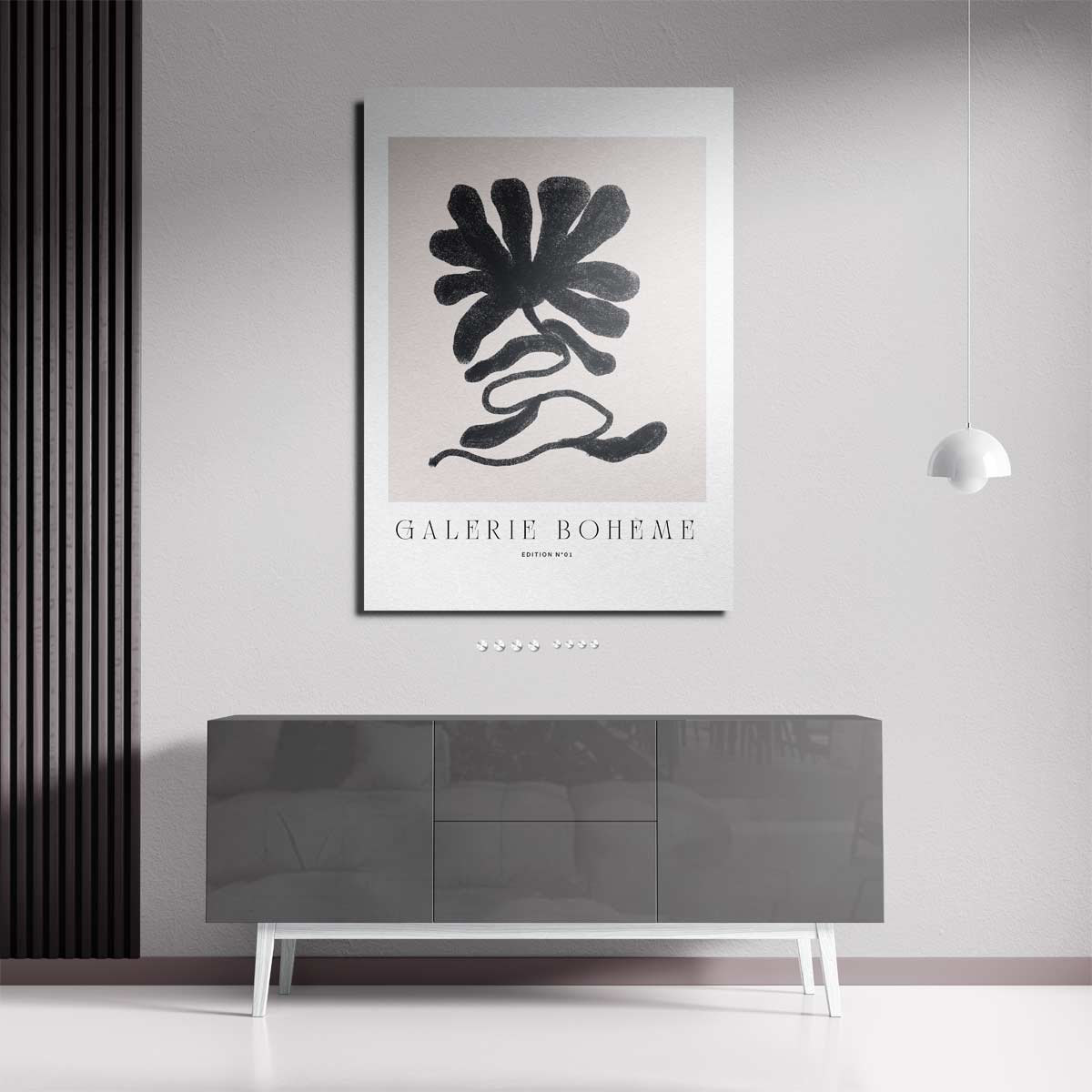 Abstracte Bloem Illustratie Kunstwerk-canvas-dibond-plexiglas-wanddecoratie-WallArtistic