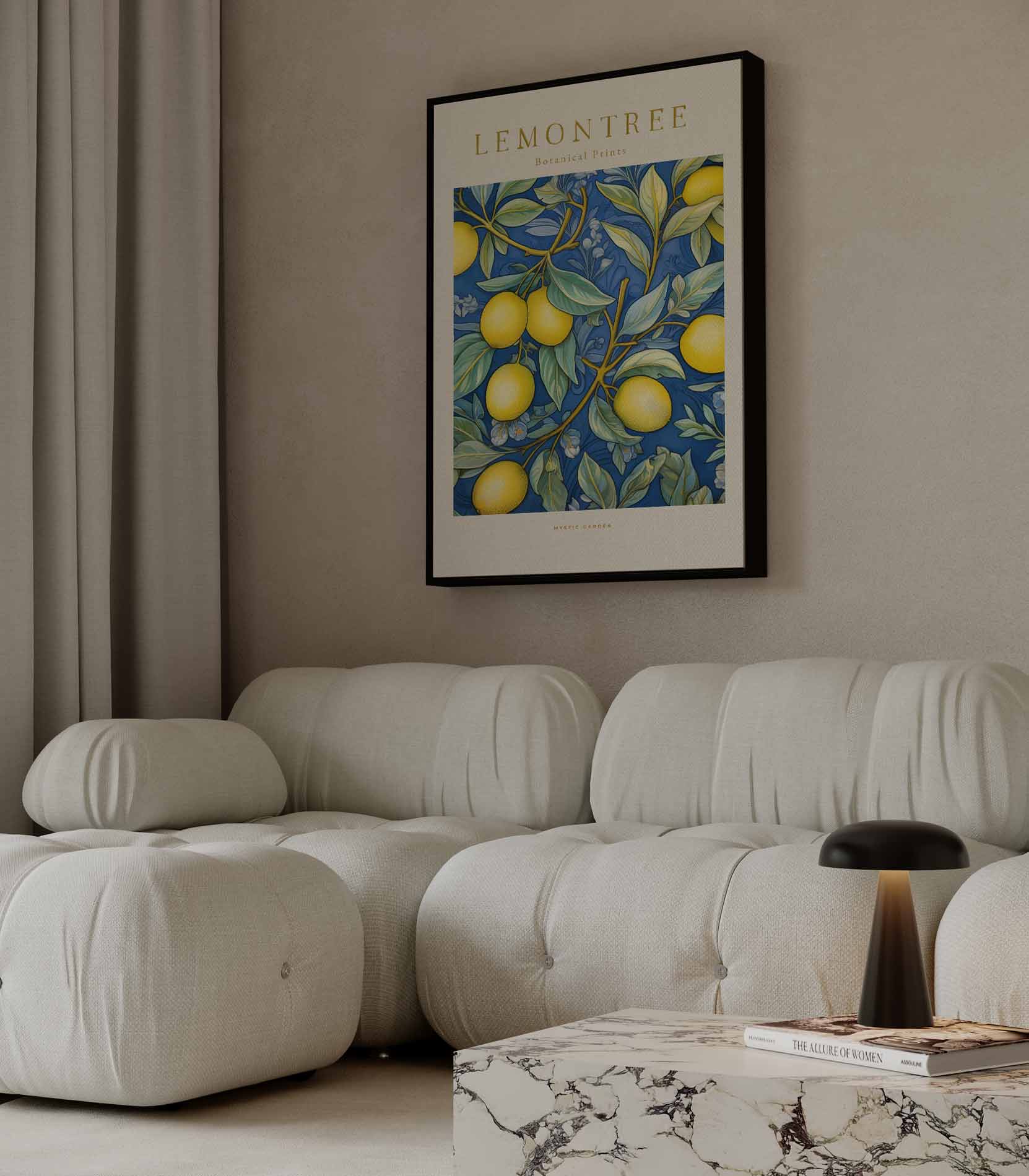 Citroenboom Botanische Print Kunstwerk-canvas-dibond-plexiglas-wanddecoratie-WallArtistic