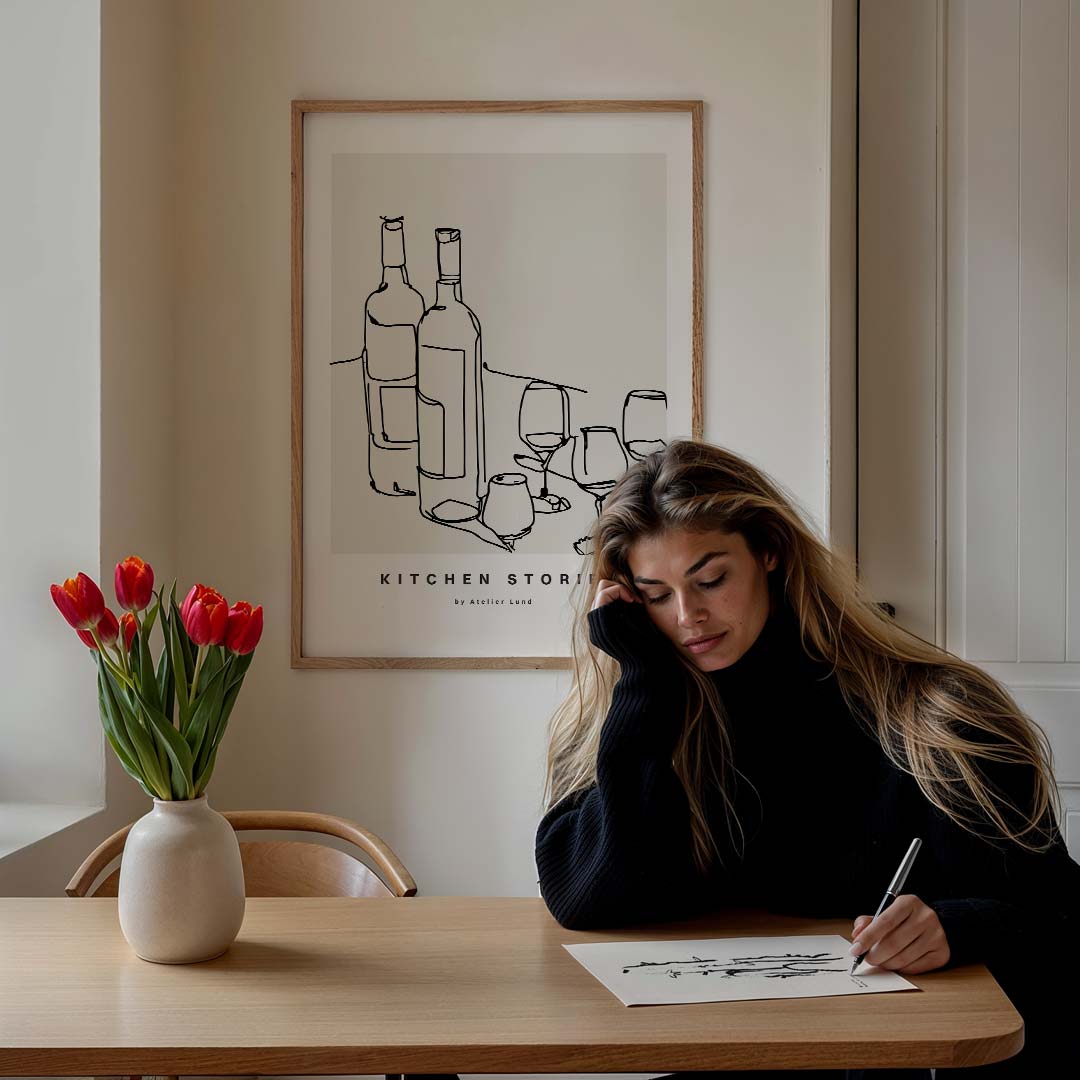 Stijlvolle Keukenlijnen Poster-WallArtistic