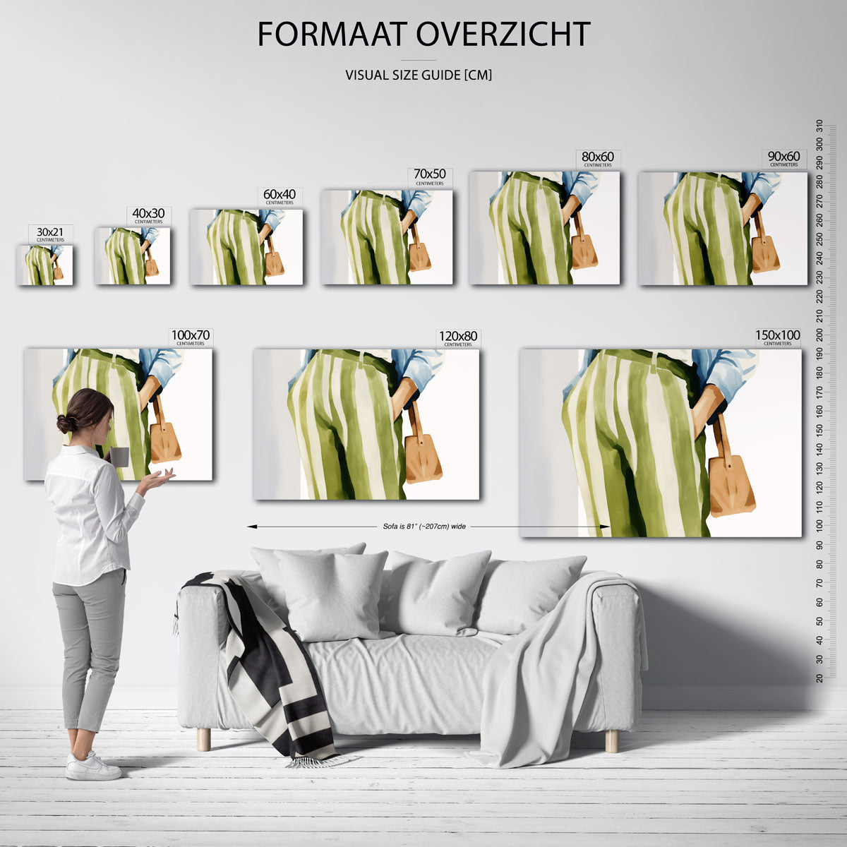 Gestreepte broek en tas Poster