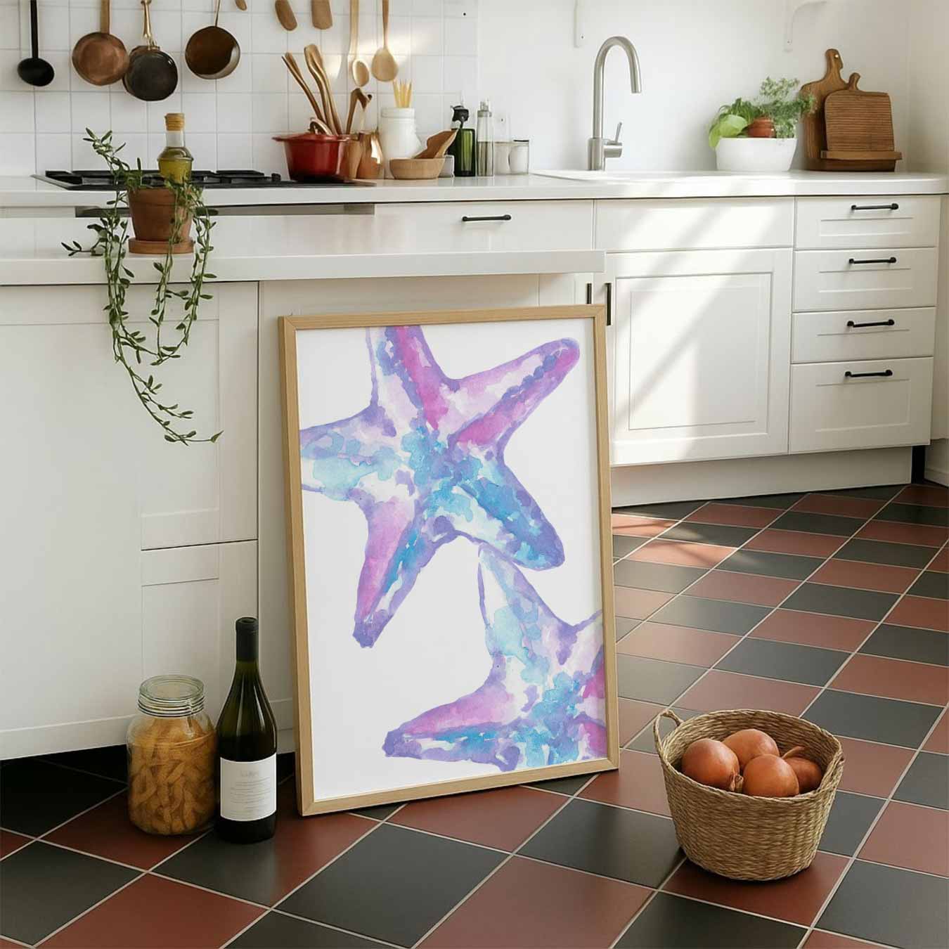 Paarse Zeesterren Poster-WallArtistic