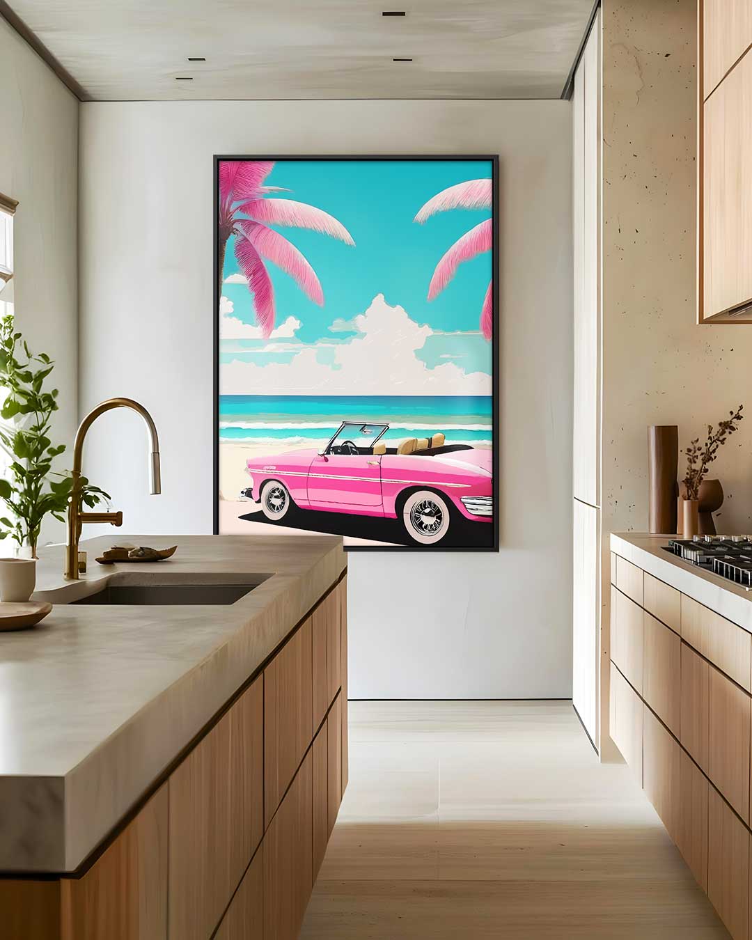 Retro Zomer Droom Kunstwerk-canvas-dibond-plexiglas-wanddecoratie-WallArtistic