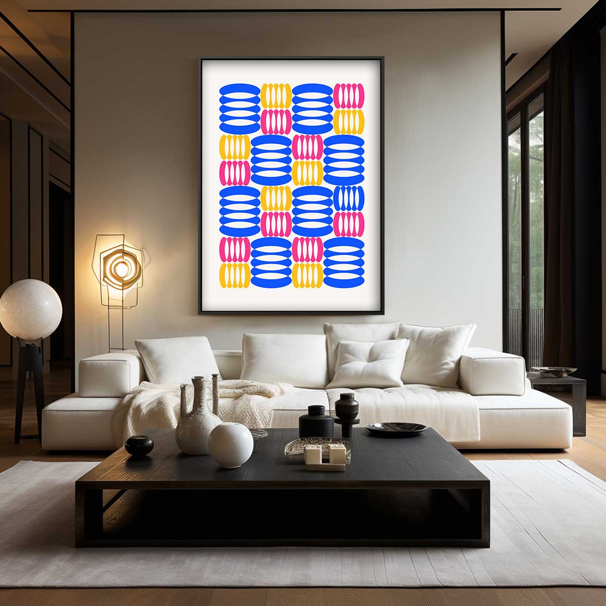 Kleurrijke Geometrische Patronen Kunstwerk-canvas-dibond-plexiglas-wanddecoratie-WallArtistic