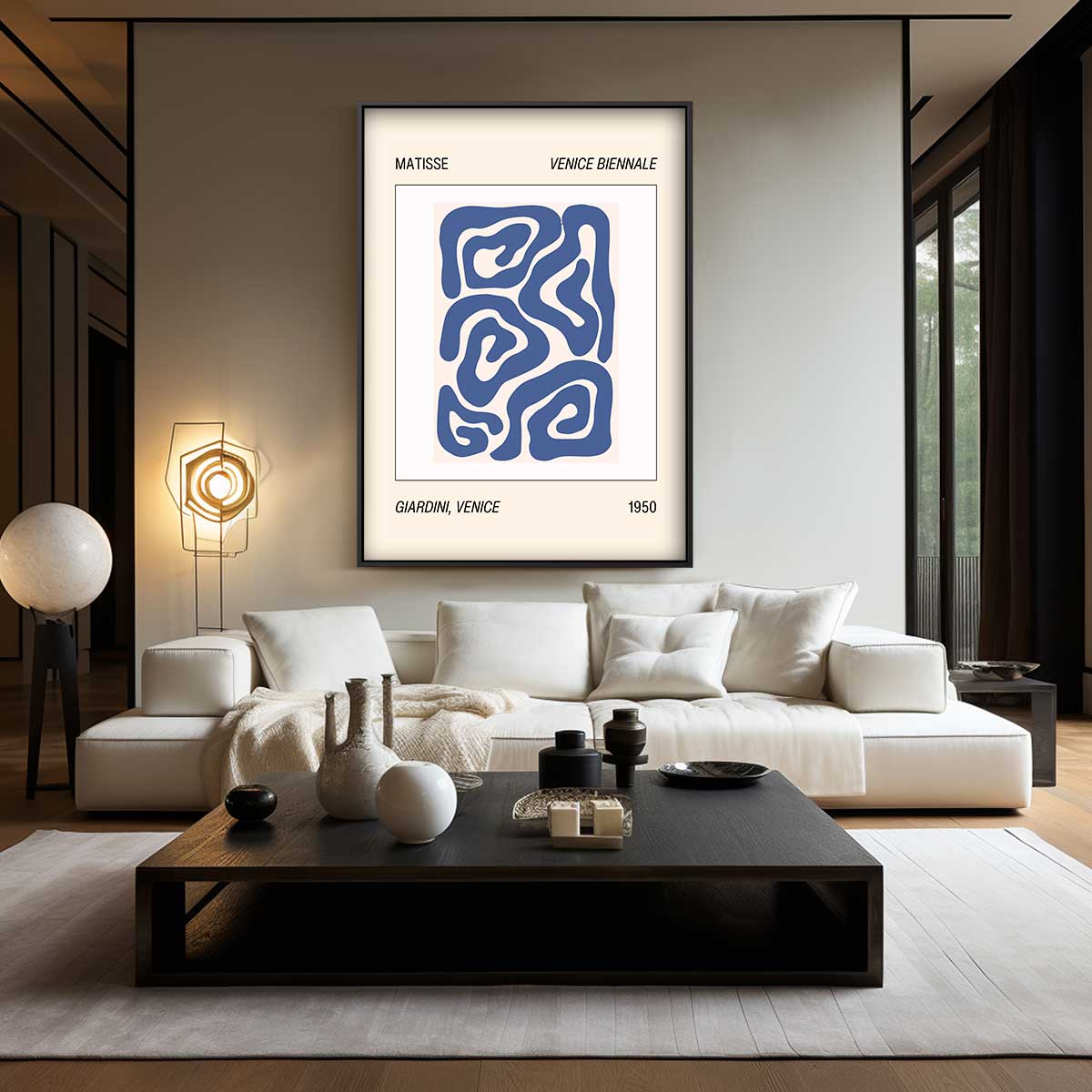 Abstracte Blauwe Patronen Kunstwerk-canvas-dibond-plexiglas-wanddecoratie-WallArtistic