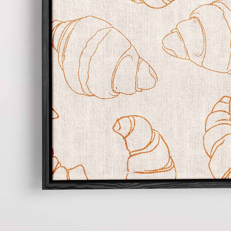 Croissant Illustratie Patroon Kunstwerk-canvas-dibond-plexiglas-wanddecoratie-WallArtistic