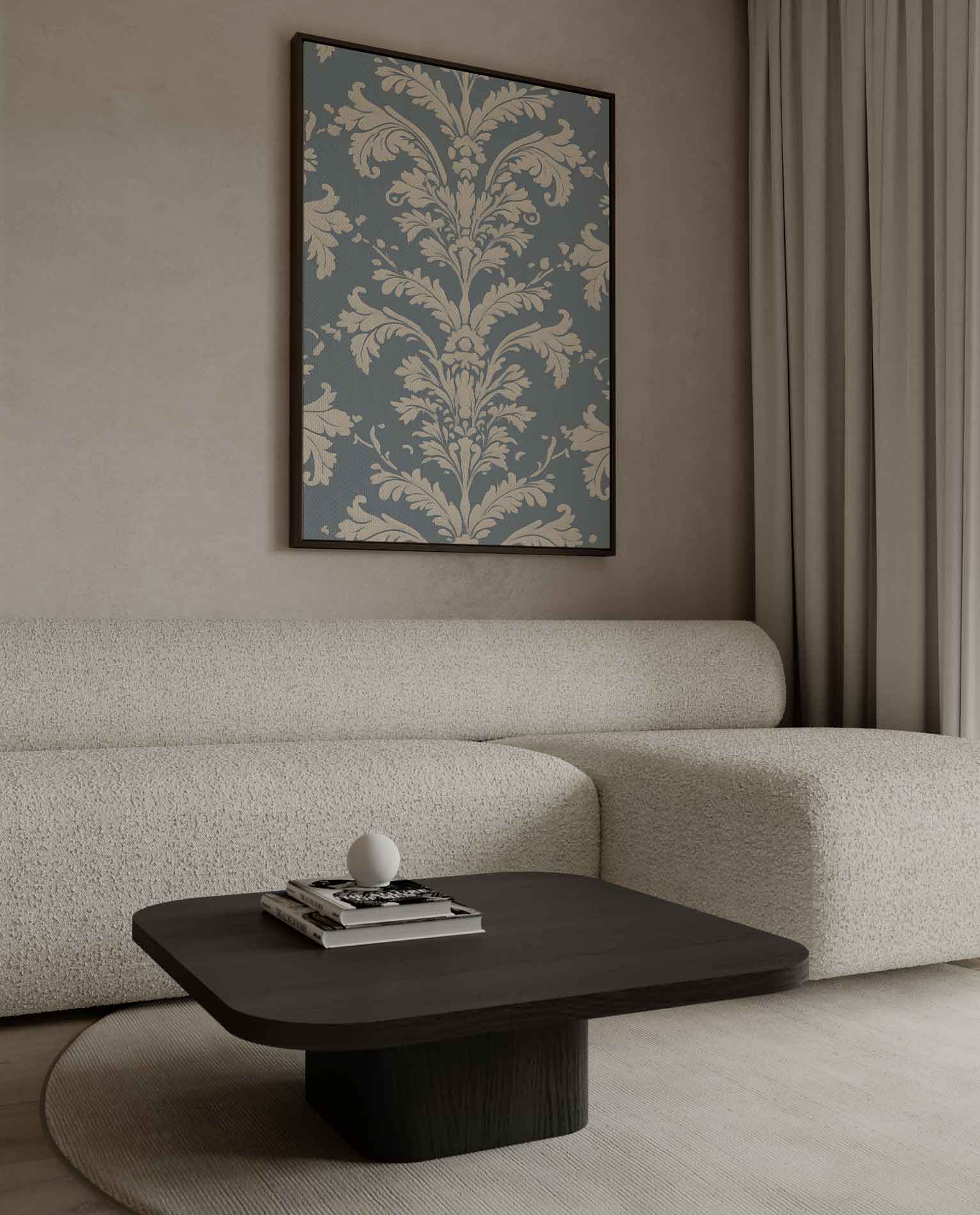 Klassiek Barok Behangpatroon Kunstwerk-canvas-dibond-plexiglas-wanddecoratie-WallArtistic