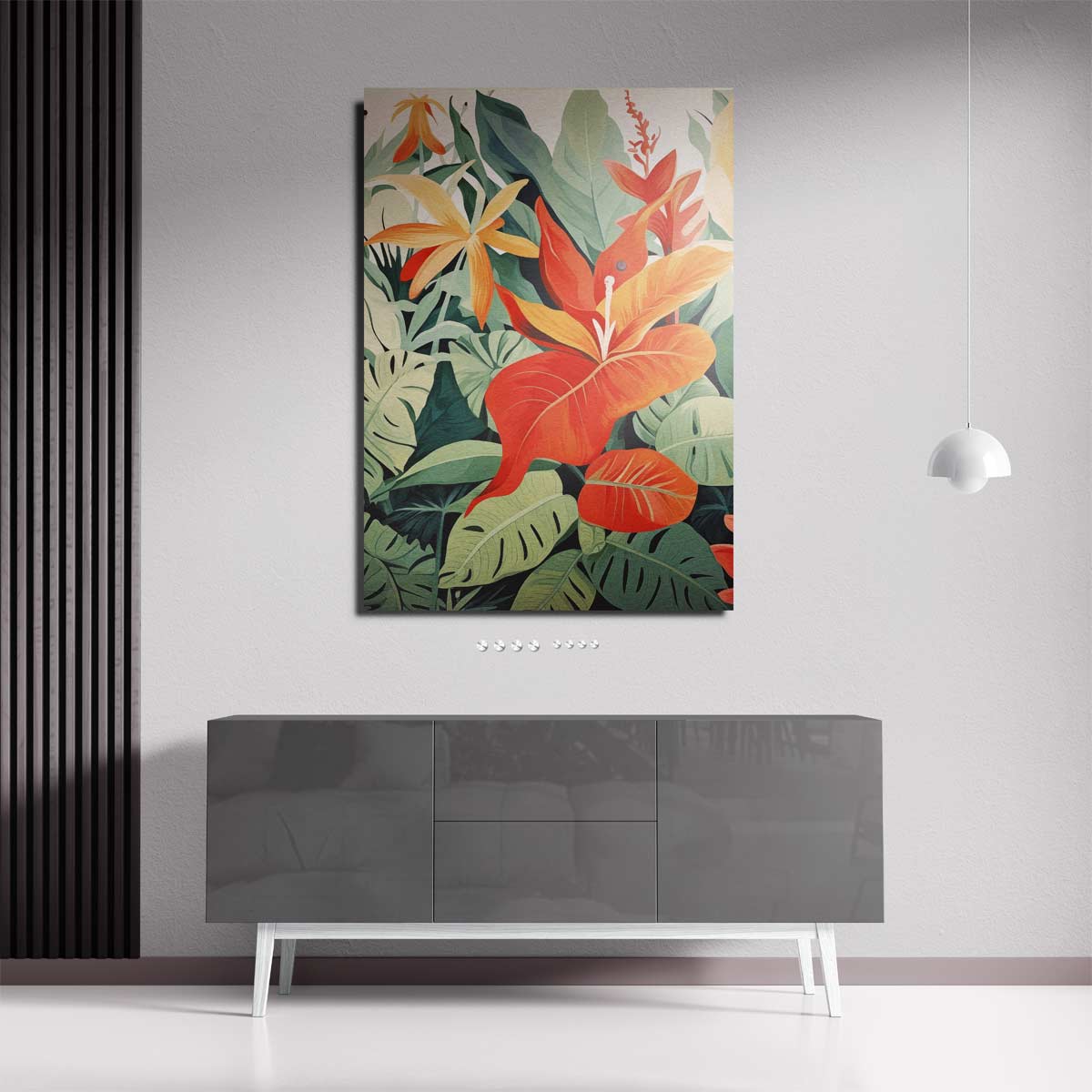 Tropische Bloemenpracht Schilderij Kunstwerk-canvas-dibond-plexiglas-wanddecoratie-WallArtistic