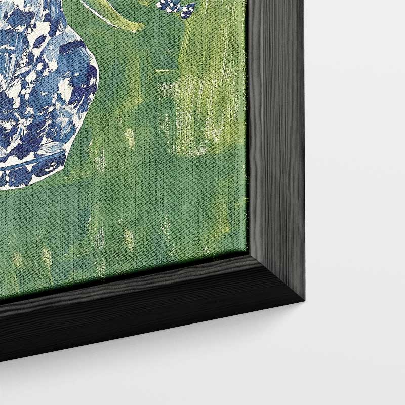 Bloemenpracht in Blauwe Vaas Kunstwerk-canvas-dibond-plexiglas-wanddecoratie-WallArtistic