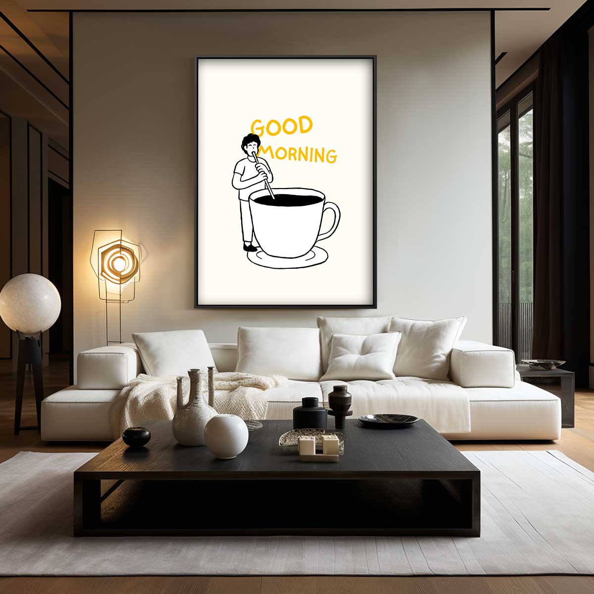 Goedemorgen Illustratie Kunstwerk-canvas-dibond-plexiglas-wanddecoratie-WallArtistic
