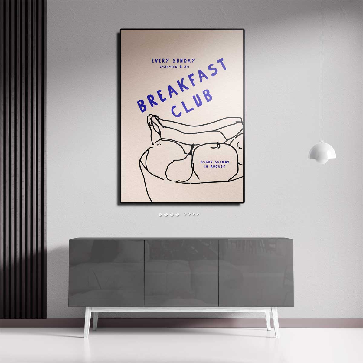 Breakfast Club Illustratie Kunstwerk-canvas-dibond-plexiglas-wanddecoratie-WallArtistic