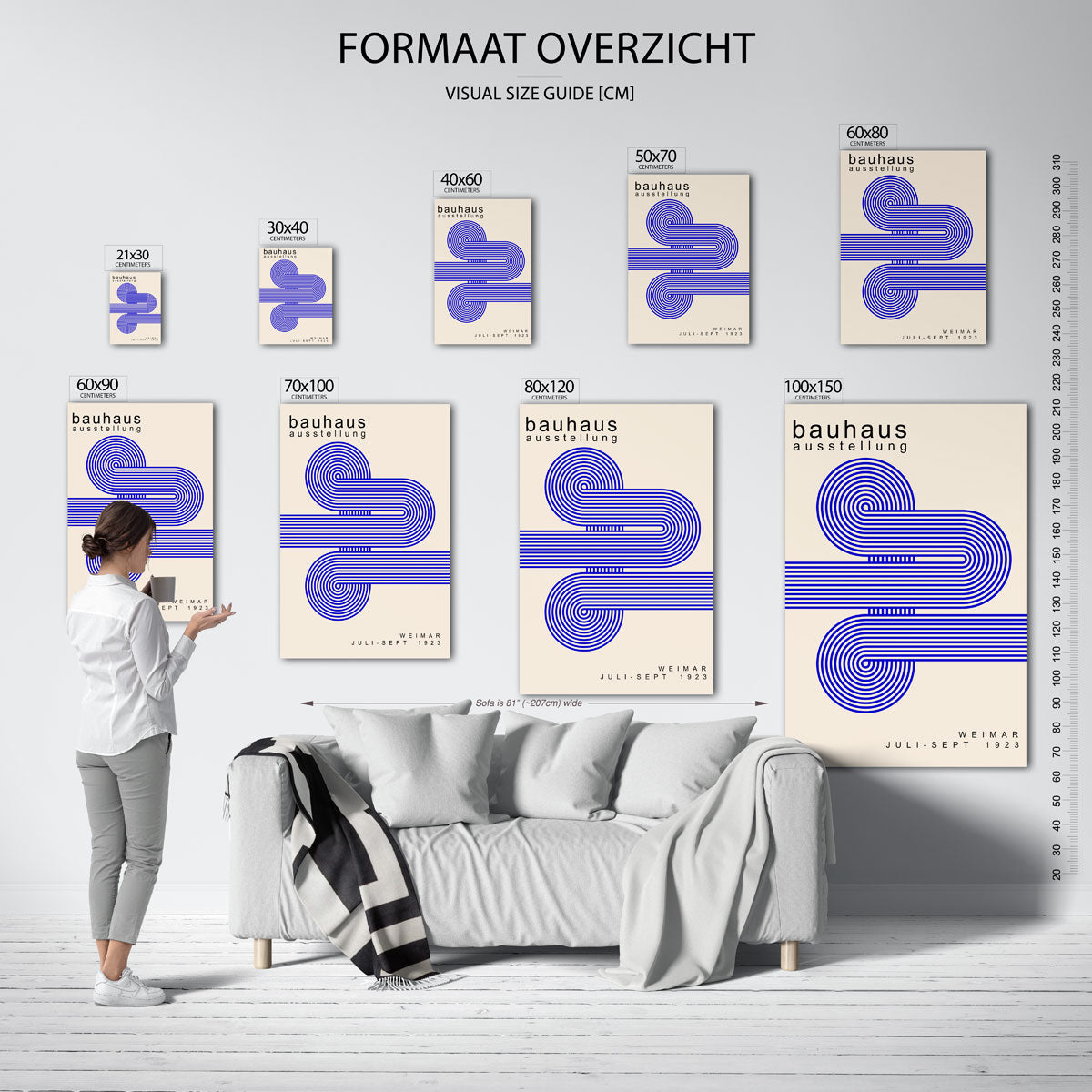 Lijnen en cirkelpatronen Poster