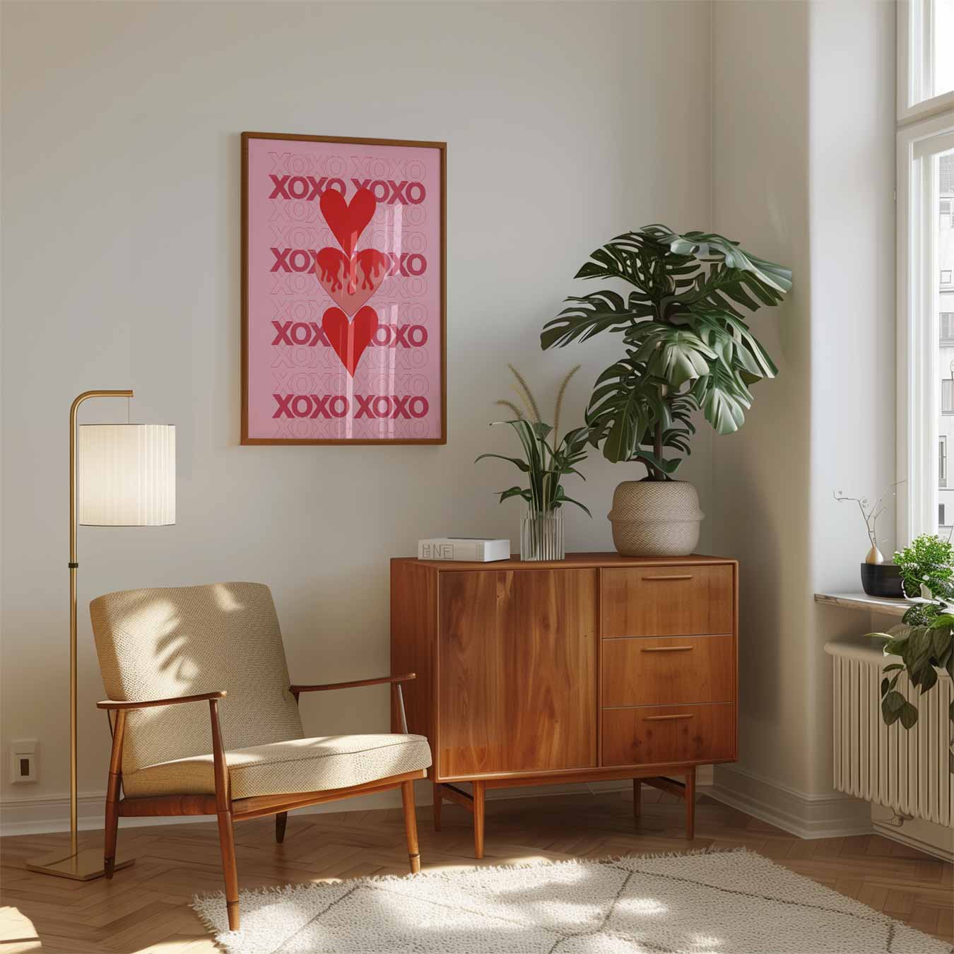 Liefdevolle XOXO Hartjes Poster