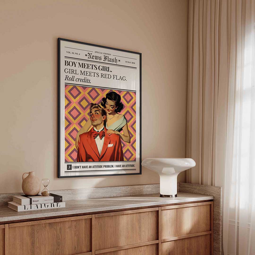 Boy meets girl retro Poster
