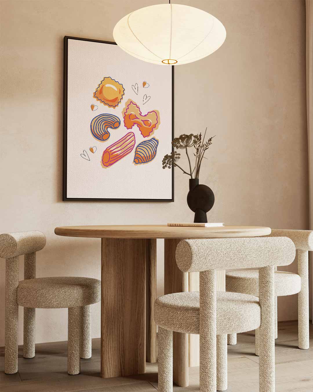 Pastelprachtig Pasta-ontwerp Kunstwerk-canvas-dibond-plexiglas-wanddecoratie-WallArtistic
