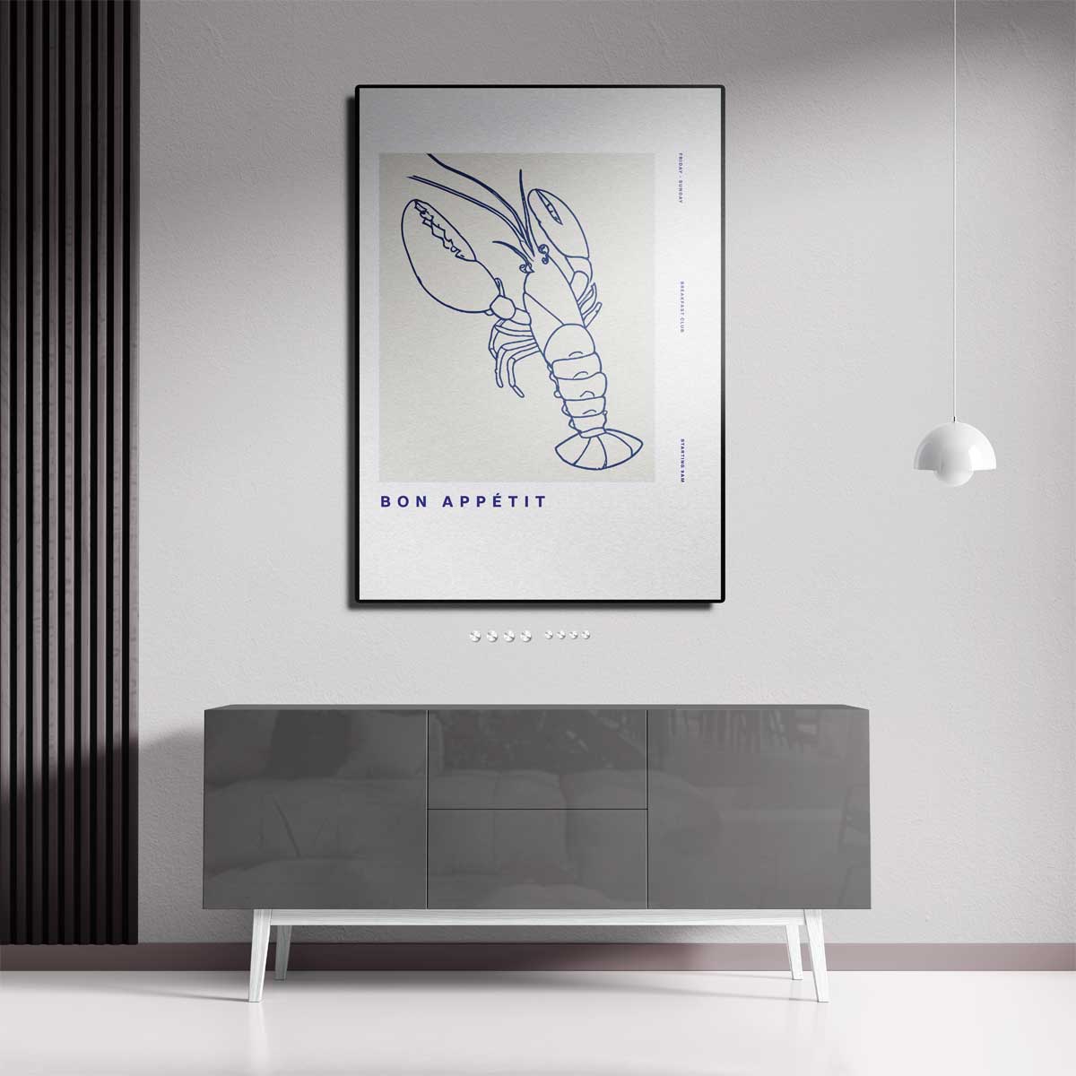Bon Appétit Kreeftkunst Kunstwerk-canvas-dibond-plexiglas-wanddecoratie-WallArtistic