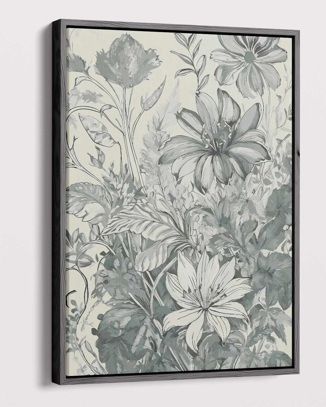 Botanische Grijstinten Kunstwerk-canvas-dibond-plexiglas-wanddecoratie-WallArtistic