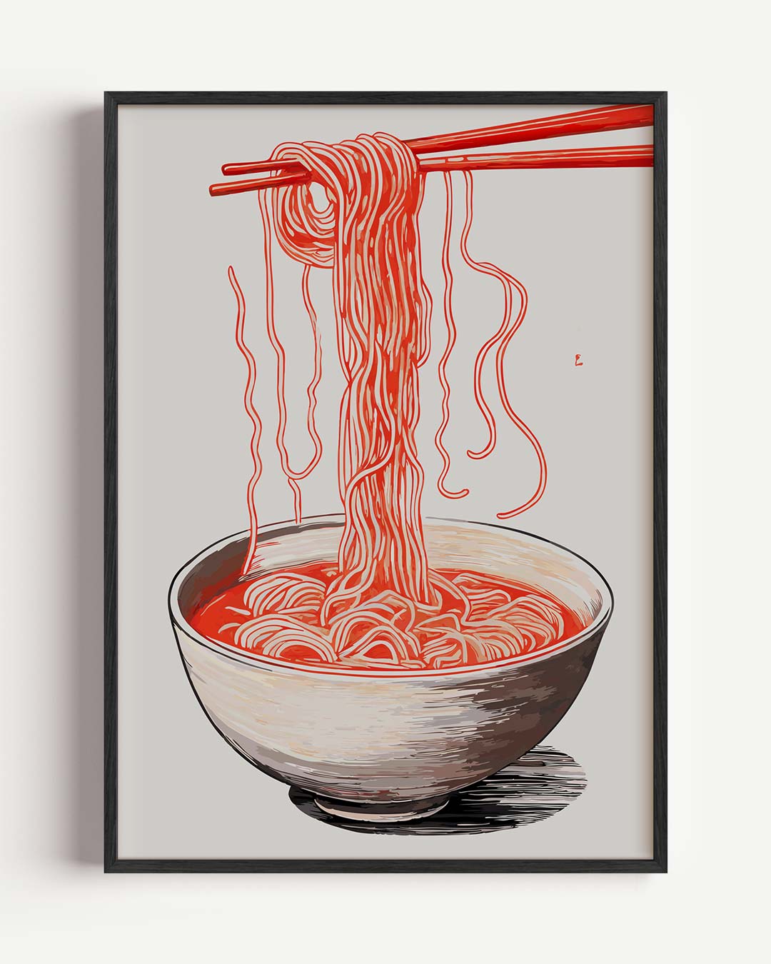 Stijlvolle Noodle Illustratie Poster-WallArtistic