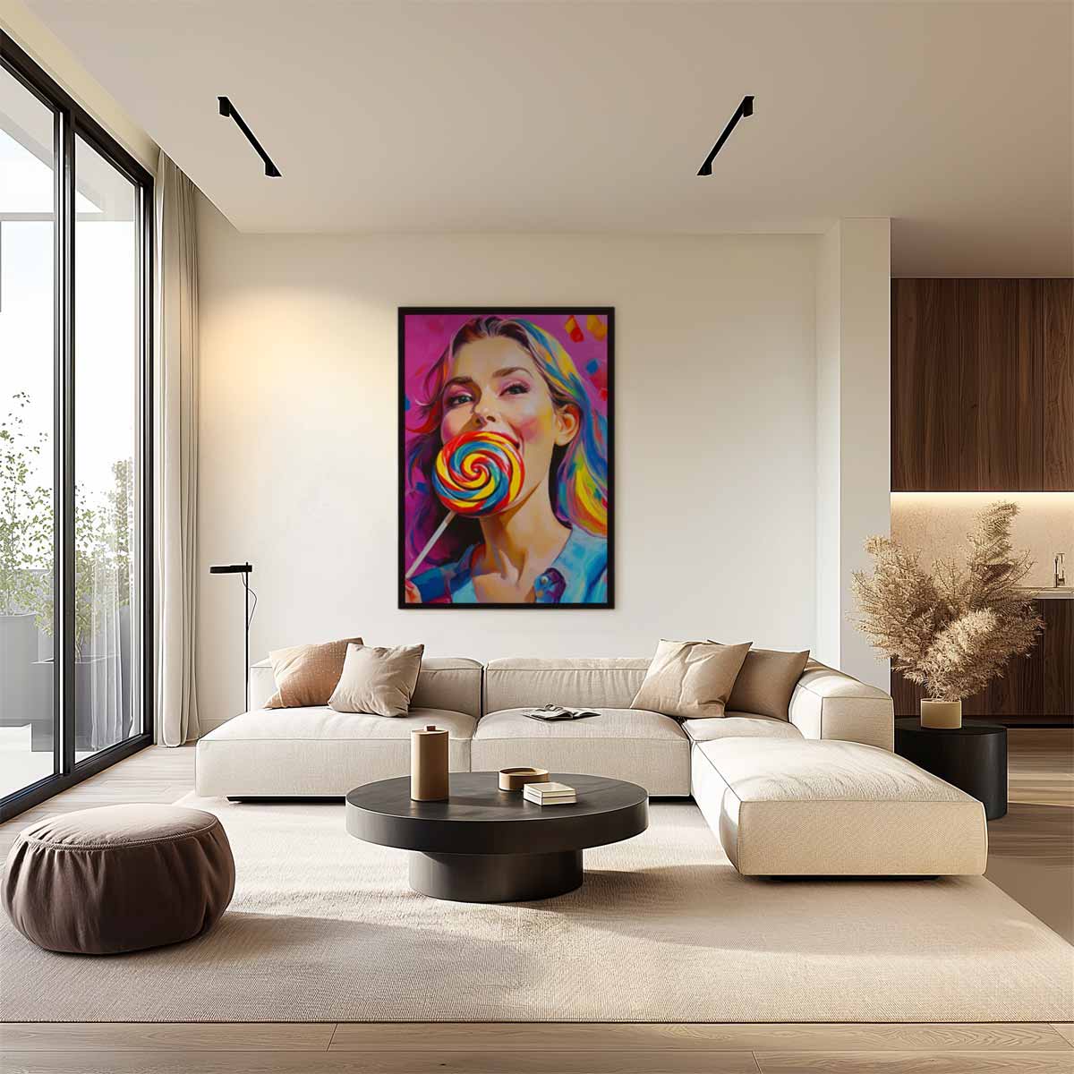 Kleurrijke Lolly Liefde Kunstwerk-canvas-dibond-plexiglas-wanddecoratie-WallArtistic