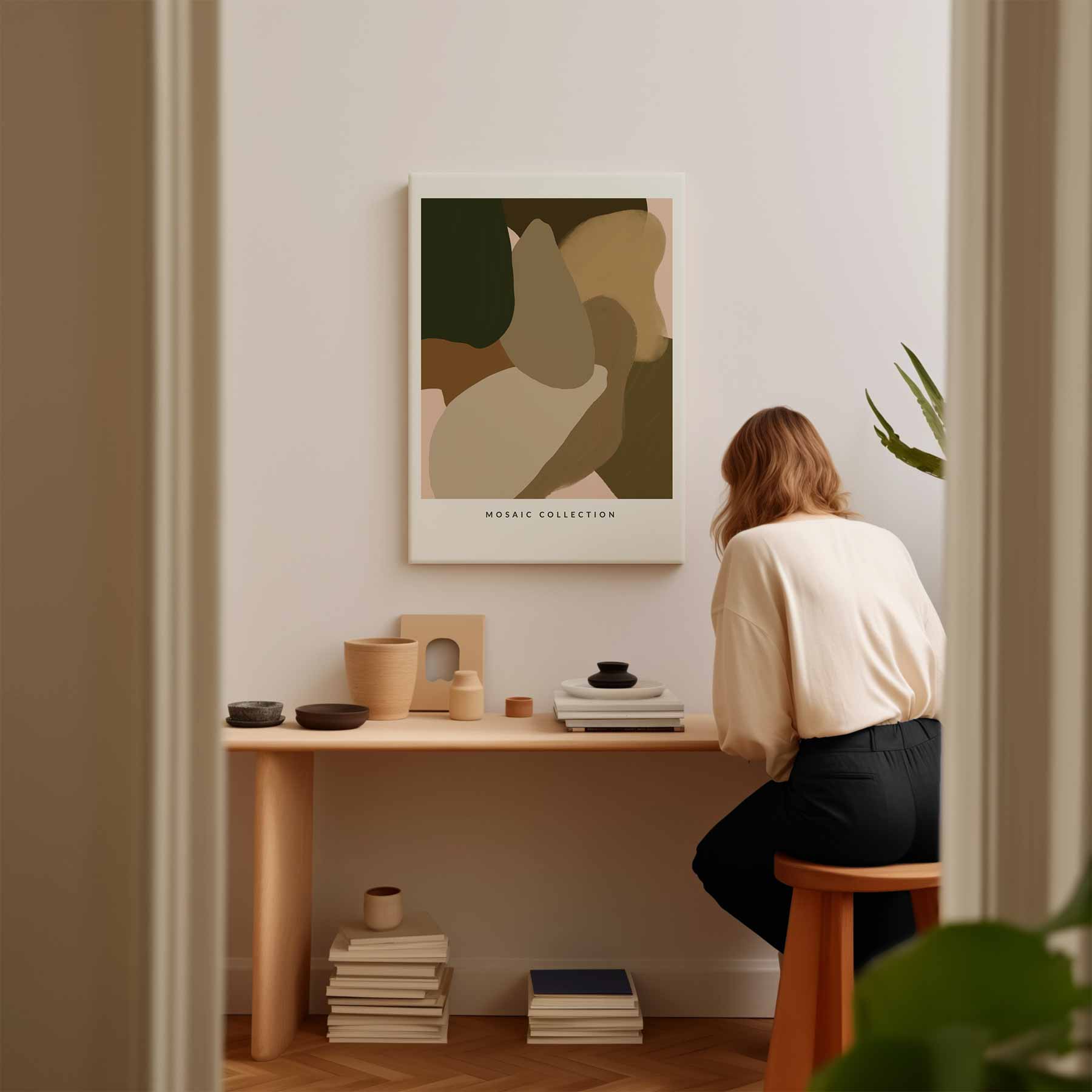 Aardse Harmonie in Abstract Kunstwerk-canvas-dibond-plexiglas-wanddecoratie-WallArtistic
