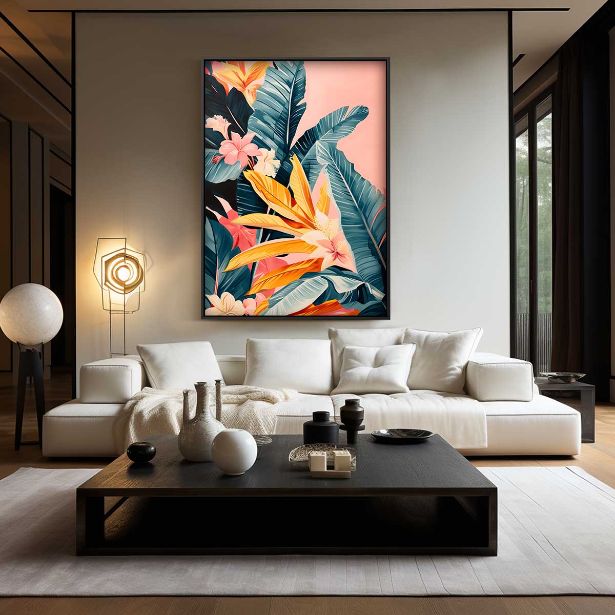 Tropische Bloemenpracht Kunstwerk-canvas-dibond-plexiglas-wanddecoratie-WallArtistic