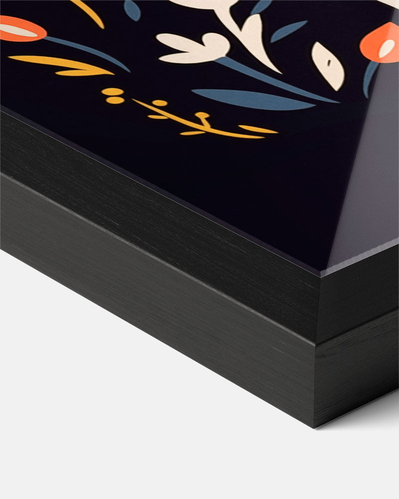 Bloemige Kattenposter-WallArtistic