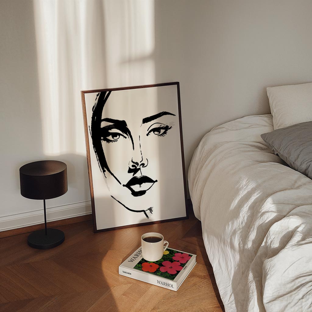 Minimalistische Gezichtsillustratie Poster