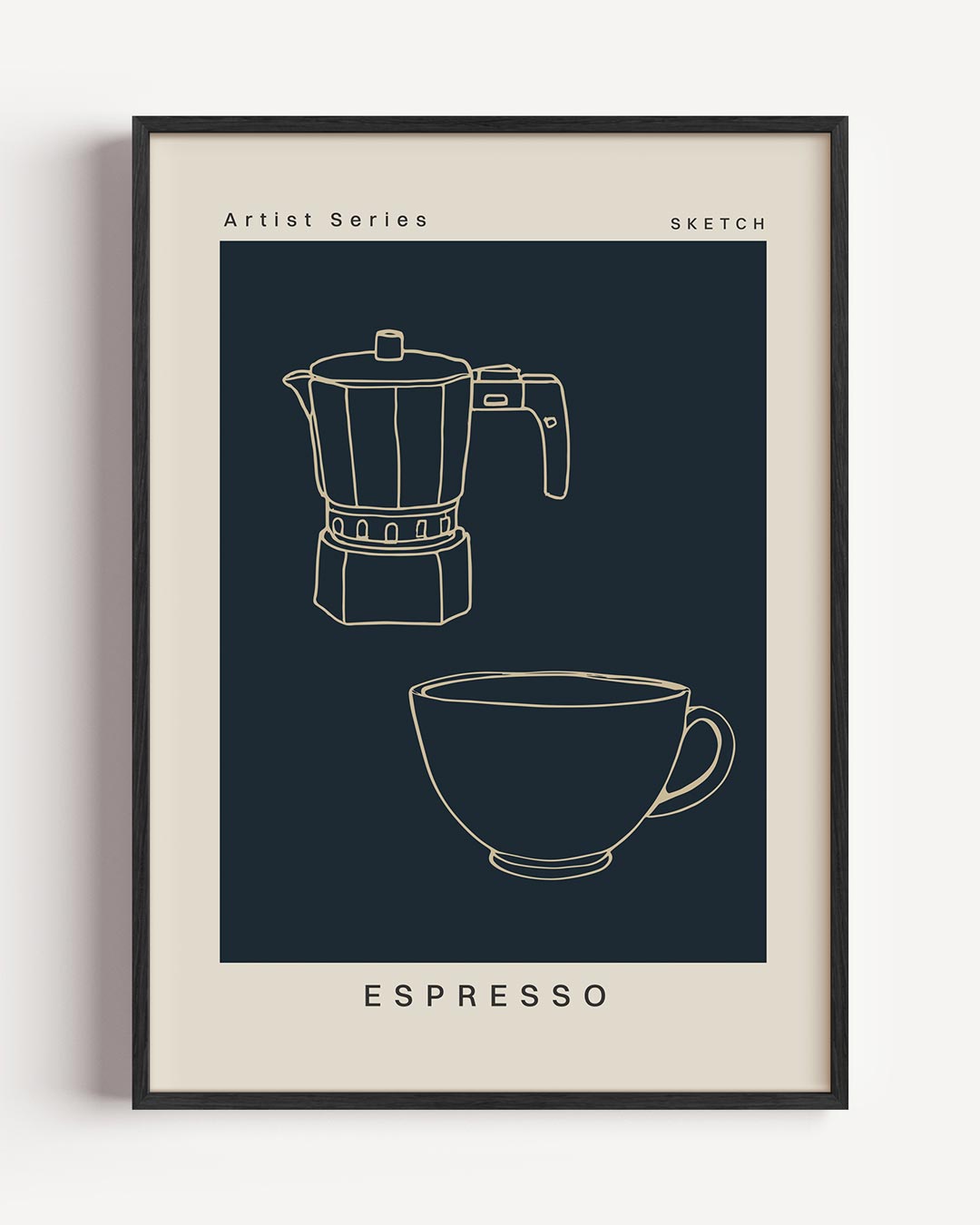 Artistieke Espresso Sketch Poster-WallArtistic