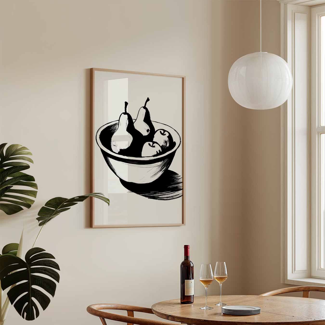 Smaakvolle Fruitschaal Illustratie Poster-WallArtistic