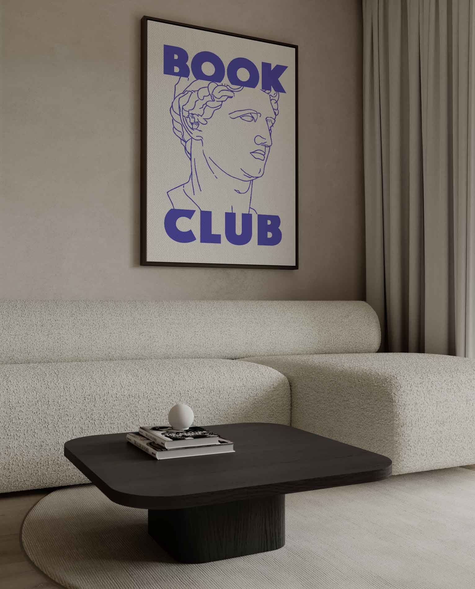 Boekclub Klassieke Buste Kunstwerk-canvas-dibond-plexiglas-wanddecoratie-WallArtistic