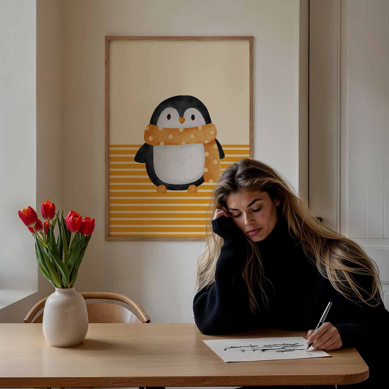 Schattige Pinguïn Illustratie Poster