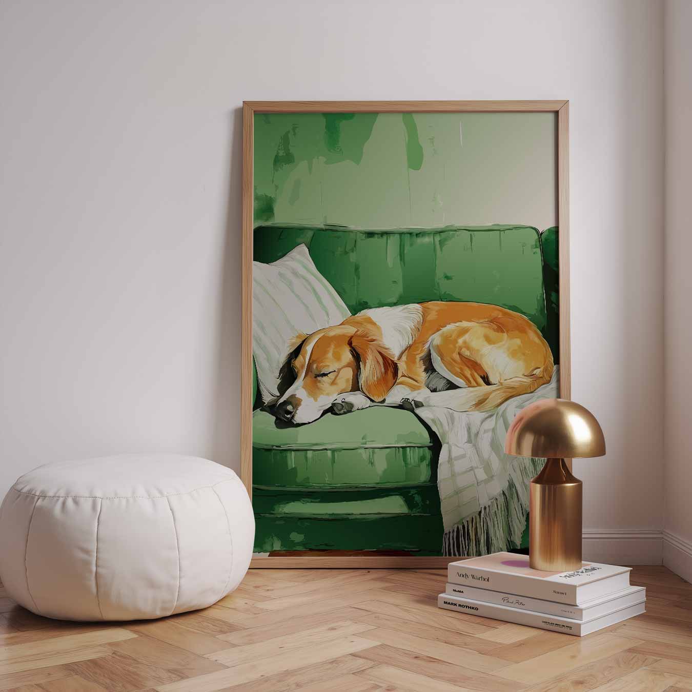 Dromerige Hond op de Bank Poster