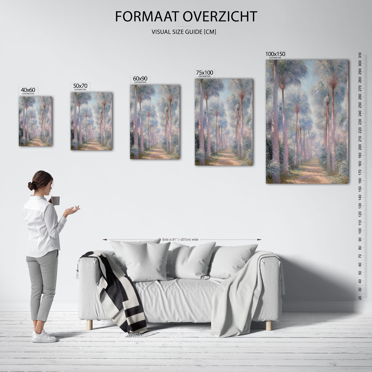 Dromerige palmbomen Kunstwerk
