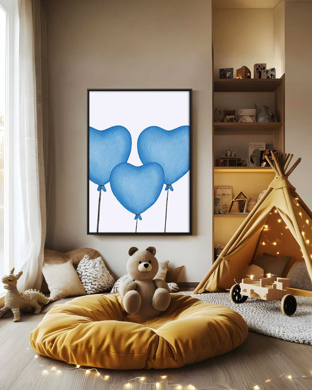 Hart Ballonnen in de Lucht Kunstwerk-canvas-dibond-plexiglas-wanddecoratie-WallArtistic