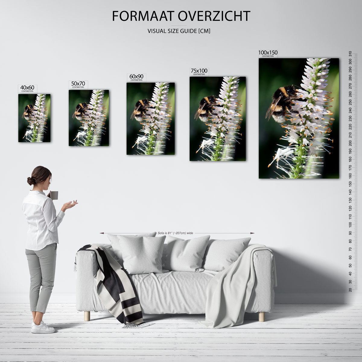 Bij op bloem Kunstwerk
