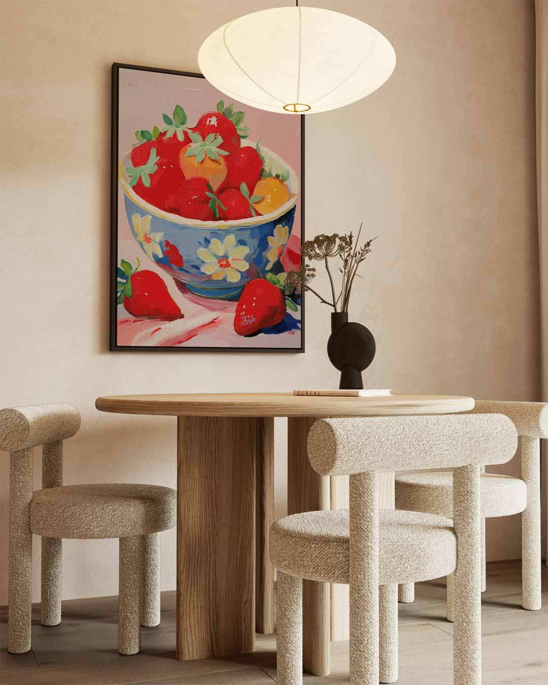 Verrukkelijke Aardbeien in Schaal Kunstwerk-canvas-dibond-plexiglas-wanddecoratie-WallArtistic